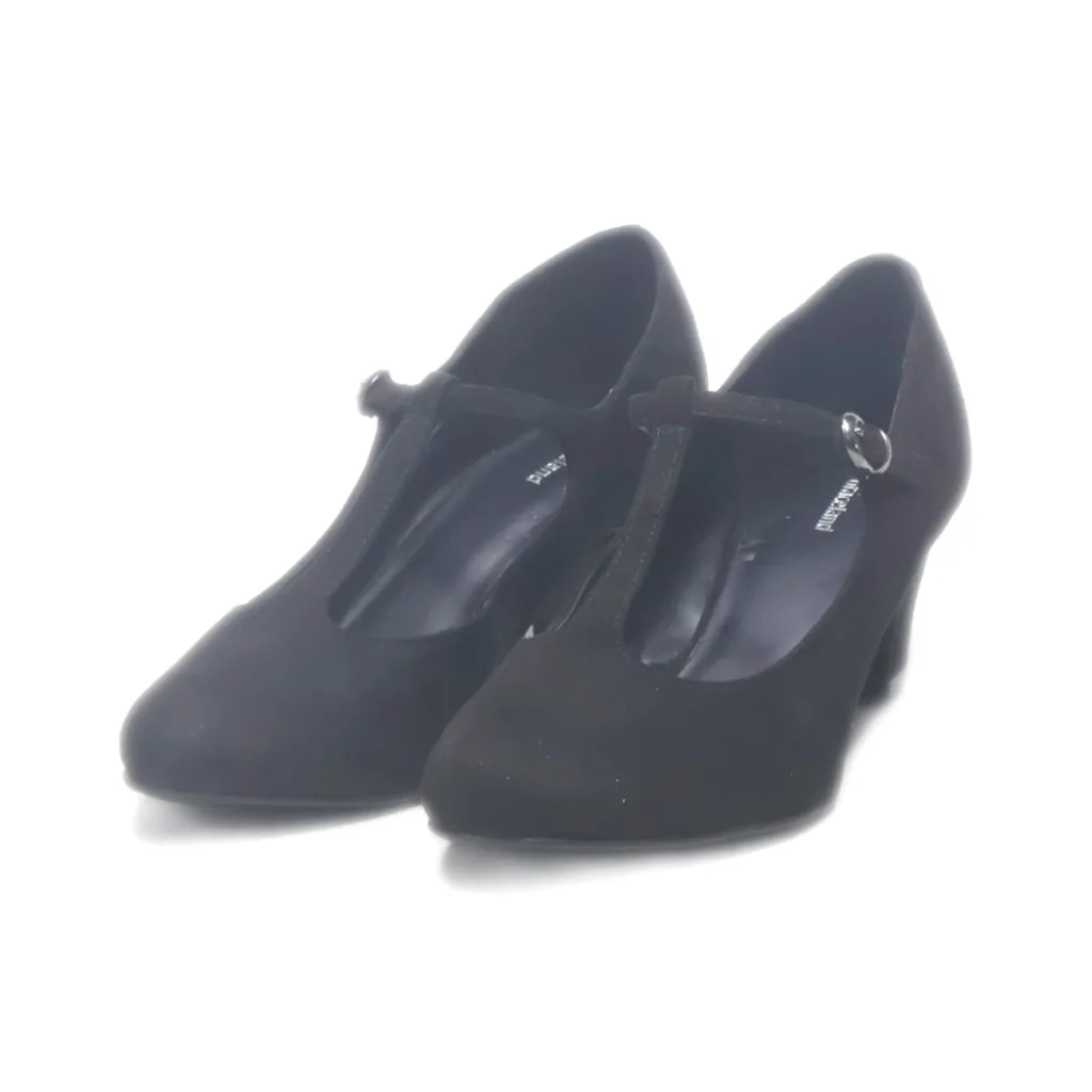 Graceland Mid-Heel Shoes Suede Black Colour For Women