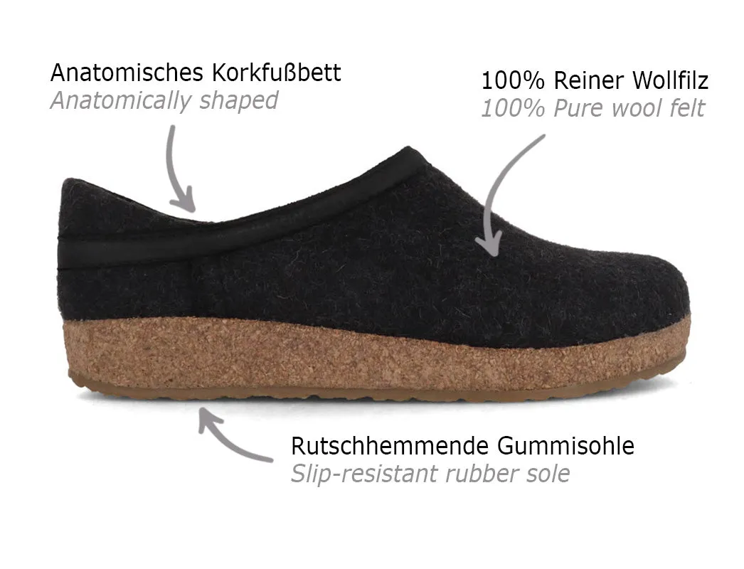 HAFLINGER Clog | Grizzly Buffalo, Graphite