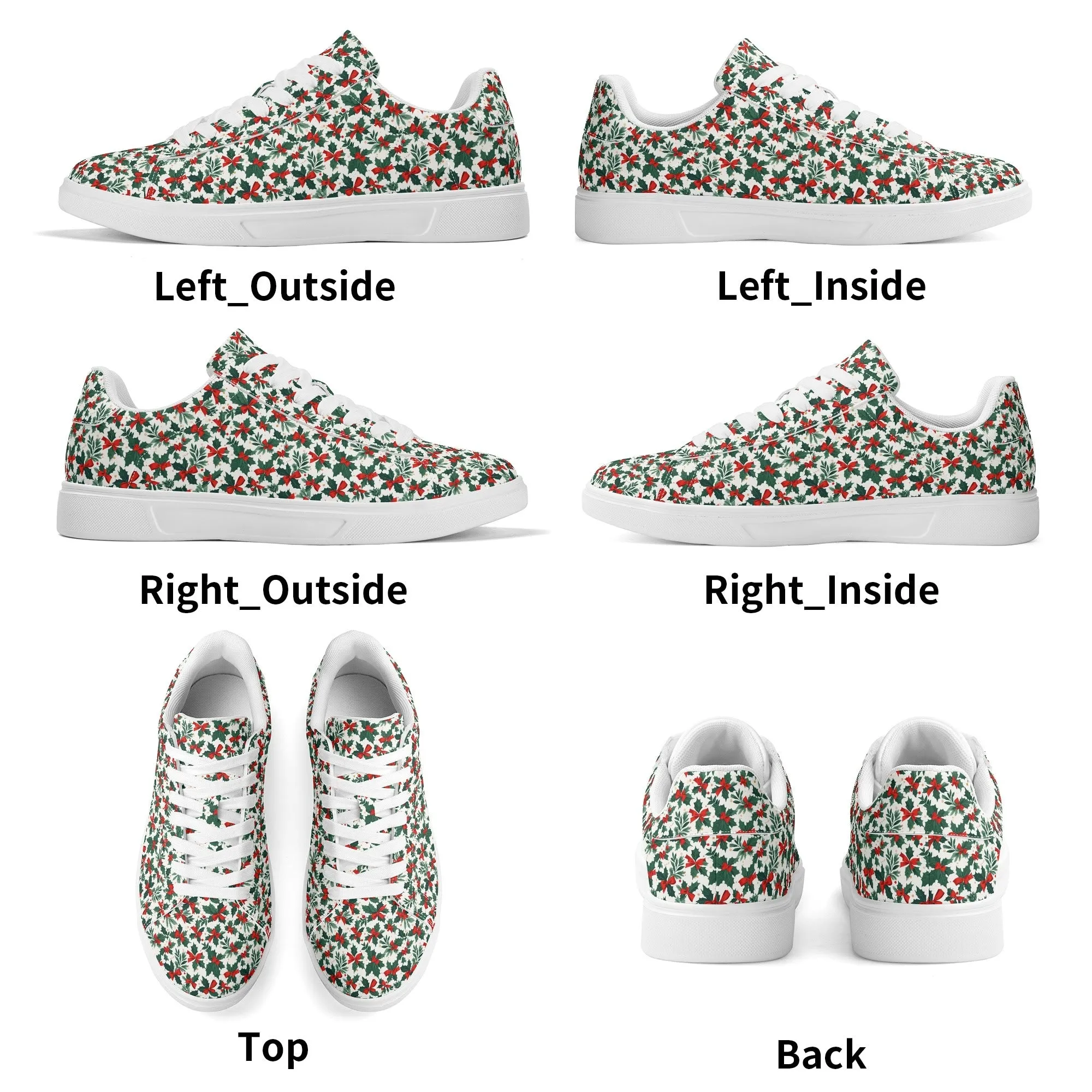 Holly Bow Adult Lightweight Brand Low Top Leather Shoes