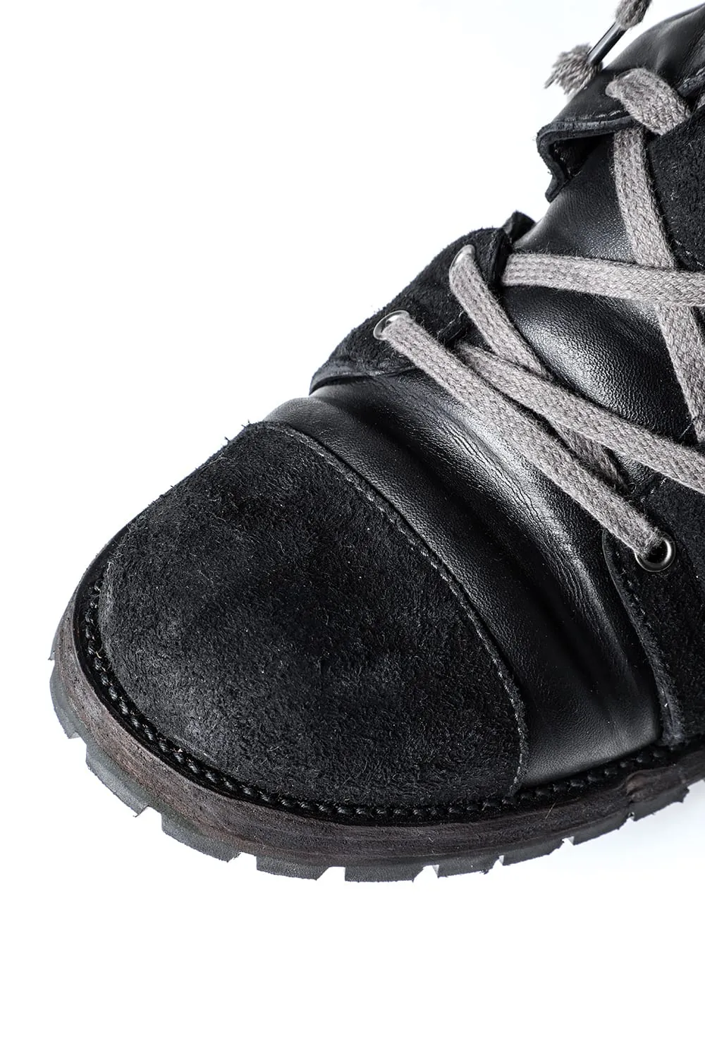 Horse Leather Lace-Up Sneaker Boots   Bone White