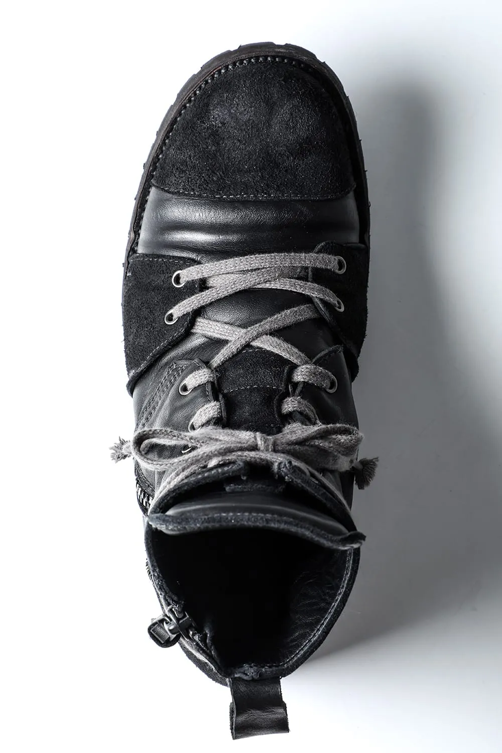 Horse Leather Lace-Up Sneaker Boots   Bone White