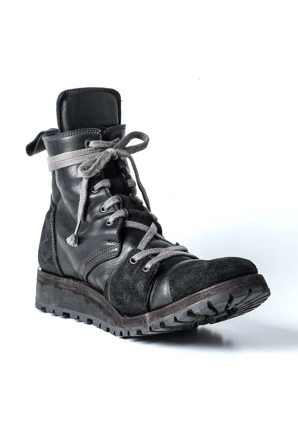 Horse Leather Lace-Up Sneaker Boots   Bone White