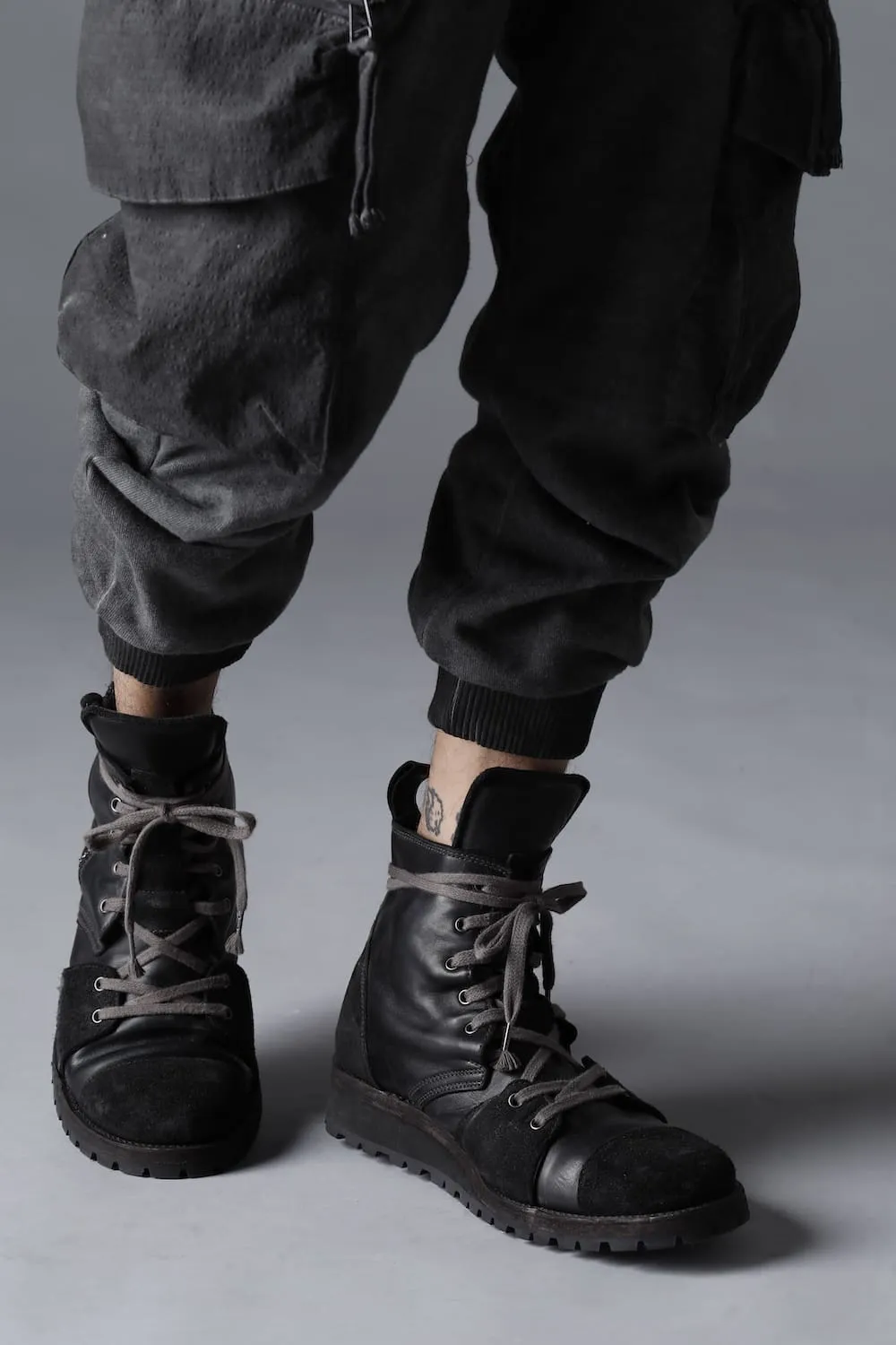 Horse Leather Lace-Up Sneaker Boots   Bone White