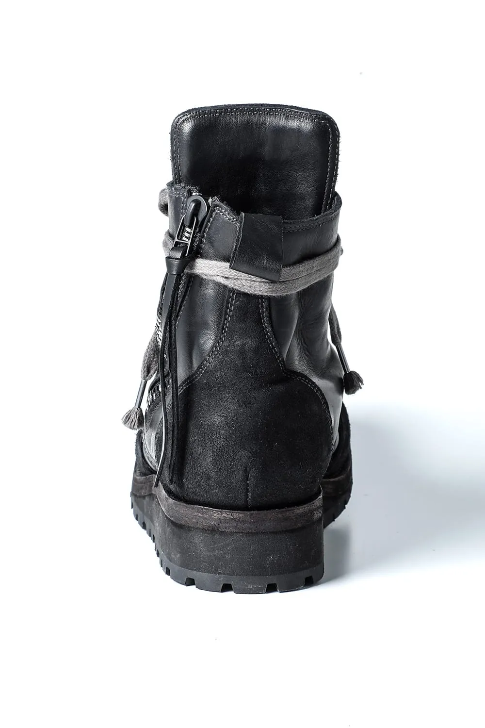 Horse Leather Lace-Up Sneaker Boots   Bone White