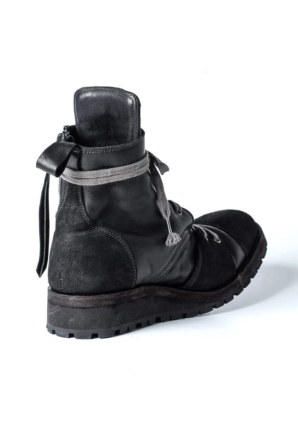 Horse Leather Lace-Up Sneaker Boots   Bone White