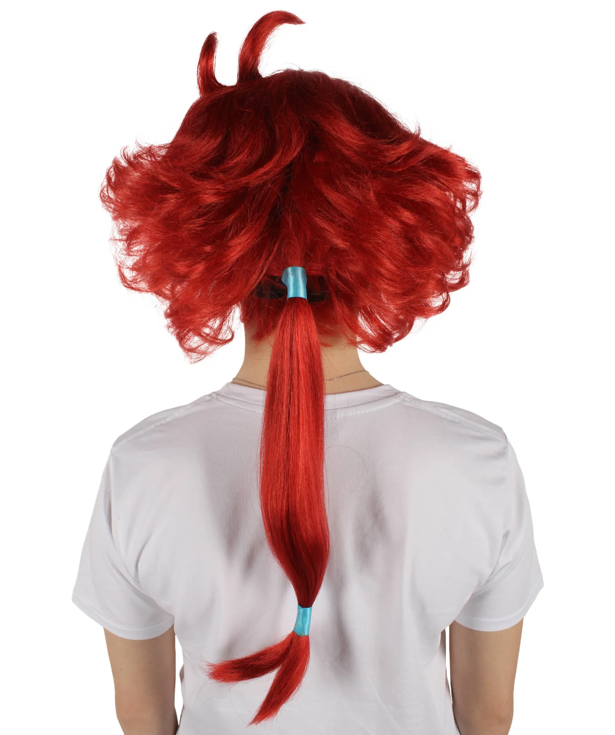 HPO Adult Women's Anime Mercury Protagonist Long Red Wig| Perfect for Halloween| Flame-retardant Synthetic Fiber