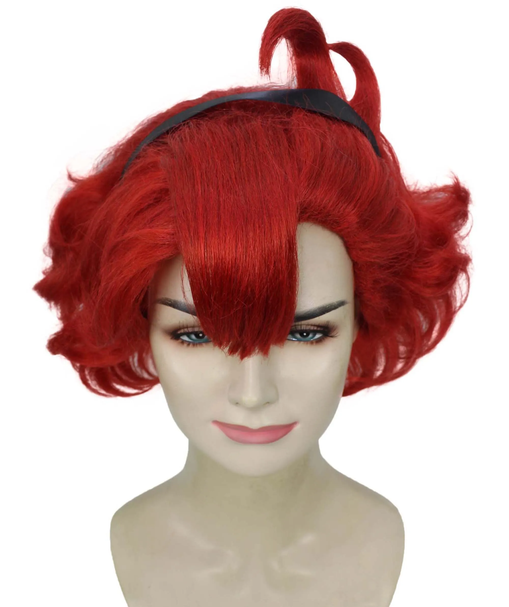 HPO Adult Women's Anime Mercury Protagonist Long Red Wig| Perfect for Halloween| Flame-retardant Synthetic Fiber