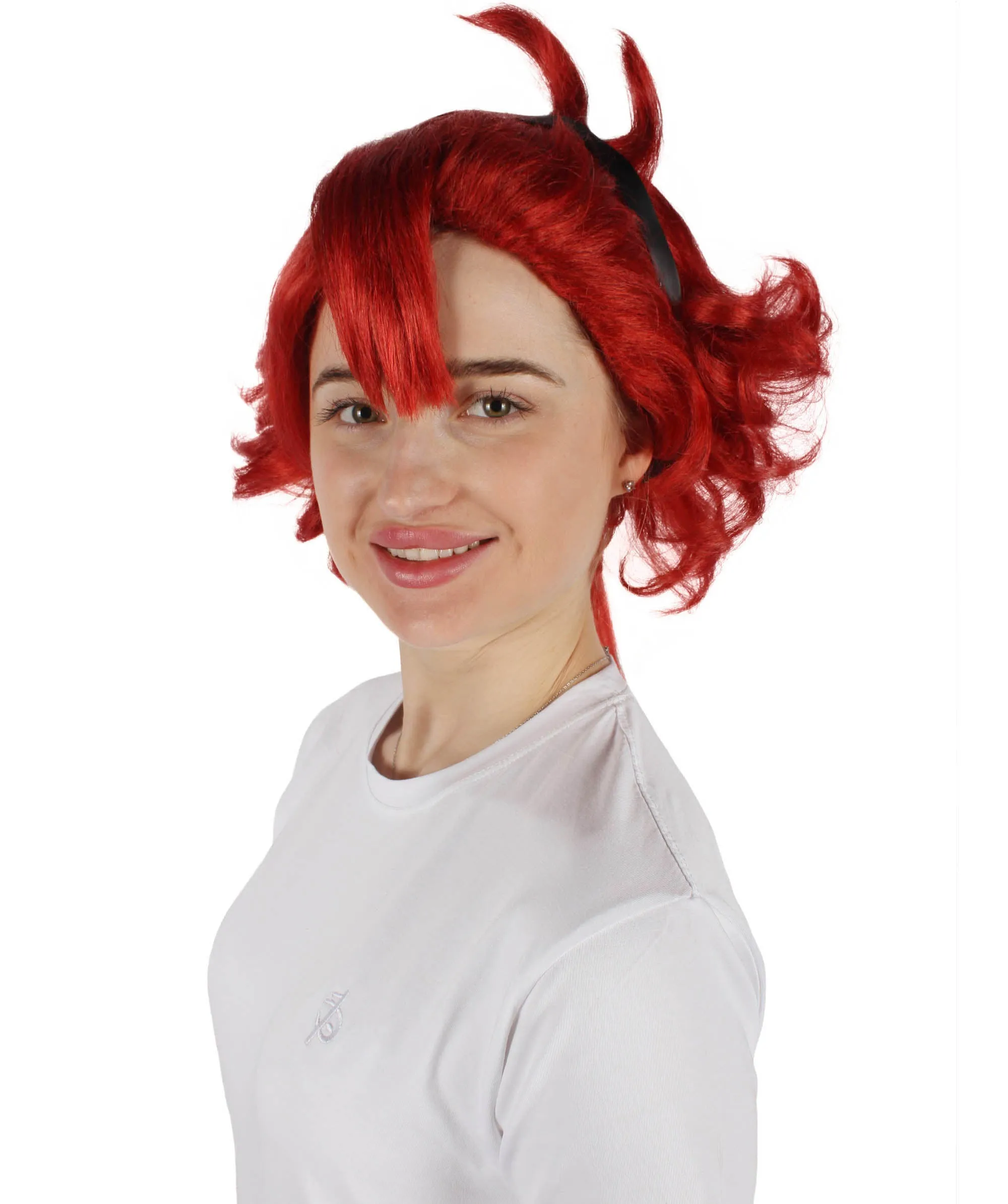 HPO Adult Women's Anime Mercury Protagonist Long Red Wig| Perfect for Halloween| Flame-retardant Synthetic Fiber
