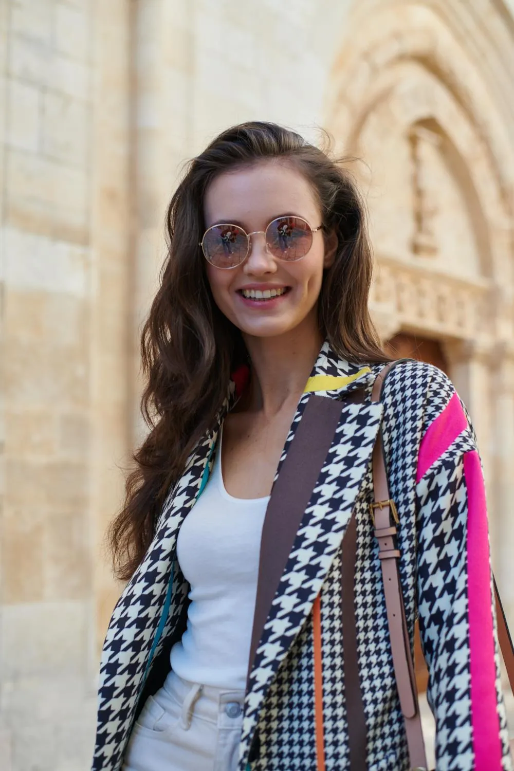 Hypnotic Soul Patchwork coat with a classic cut