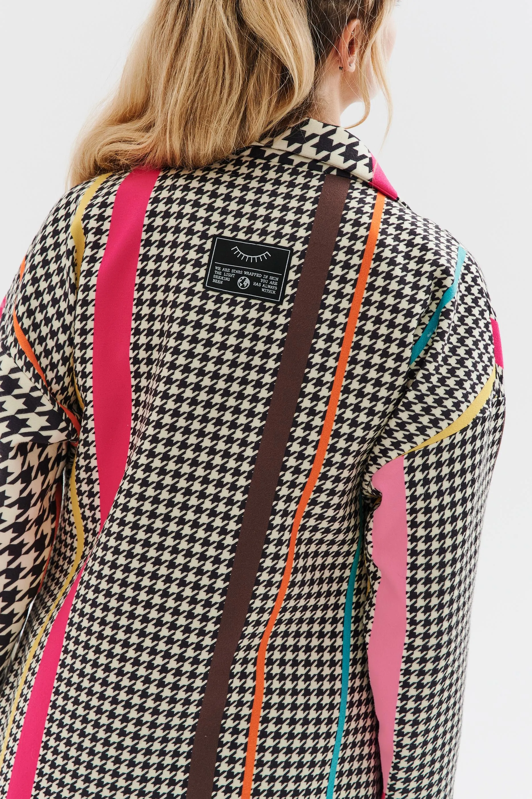Hypnotic Soul Patchwork coat with a classic cut