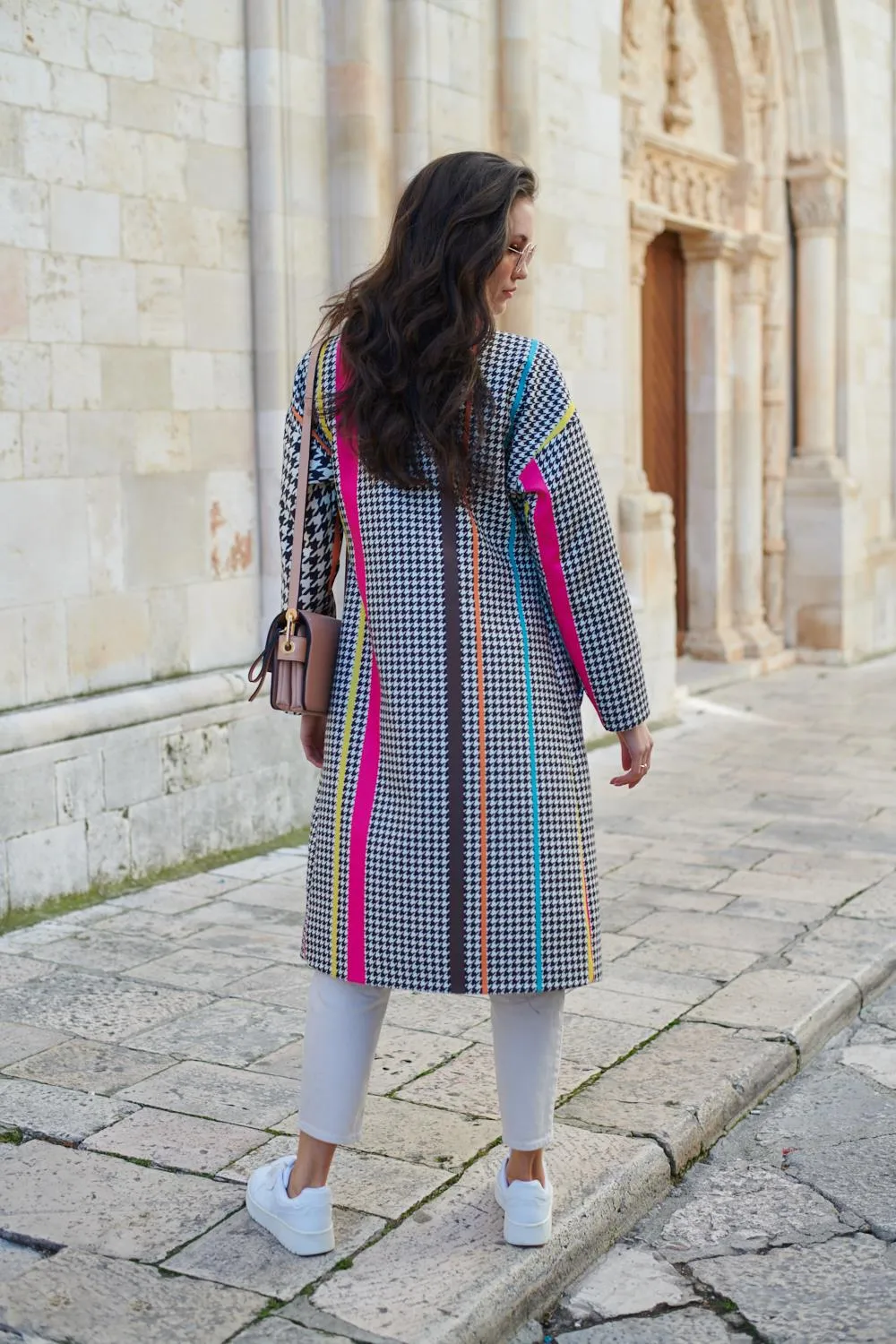 Hypnotic Soul Patchwork coat with a classic cut