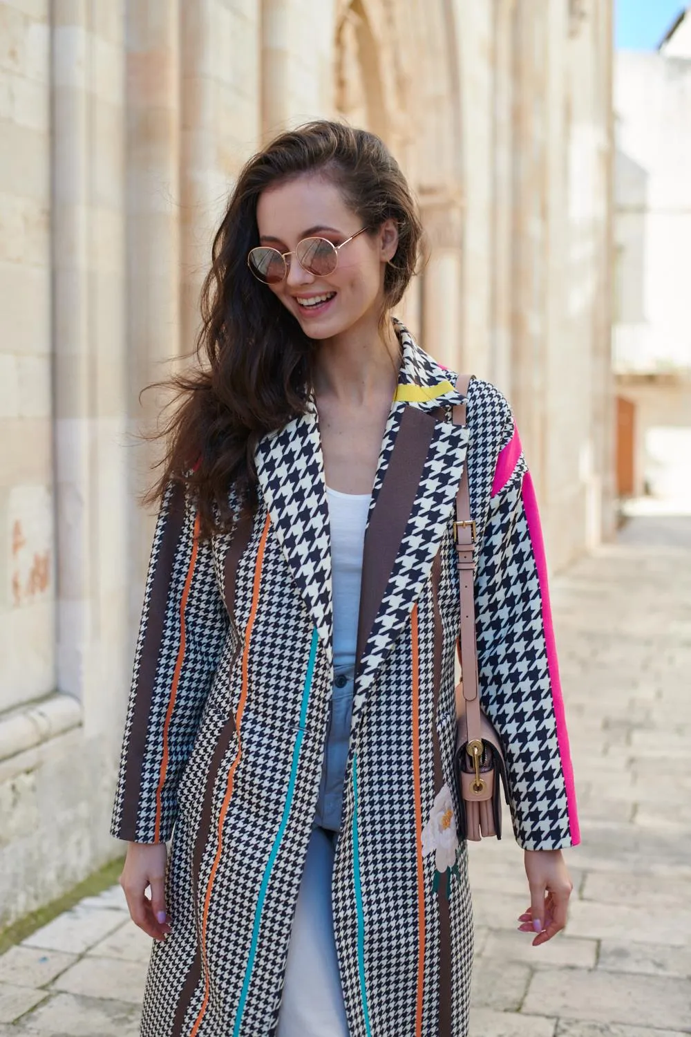 Hypnotic Soul Patchwork coat with a classic cut