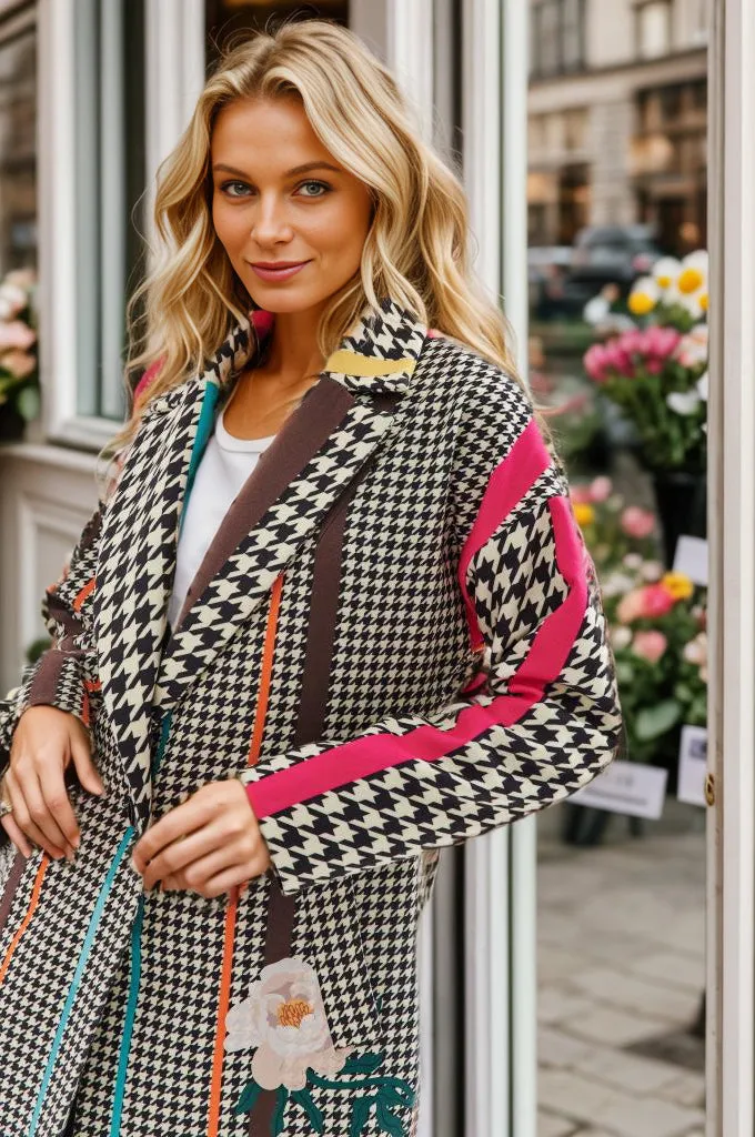Hypnotic Soul Patchwork coat with a classic cut