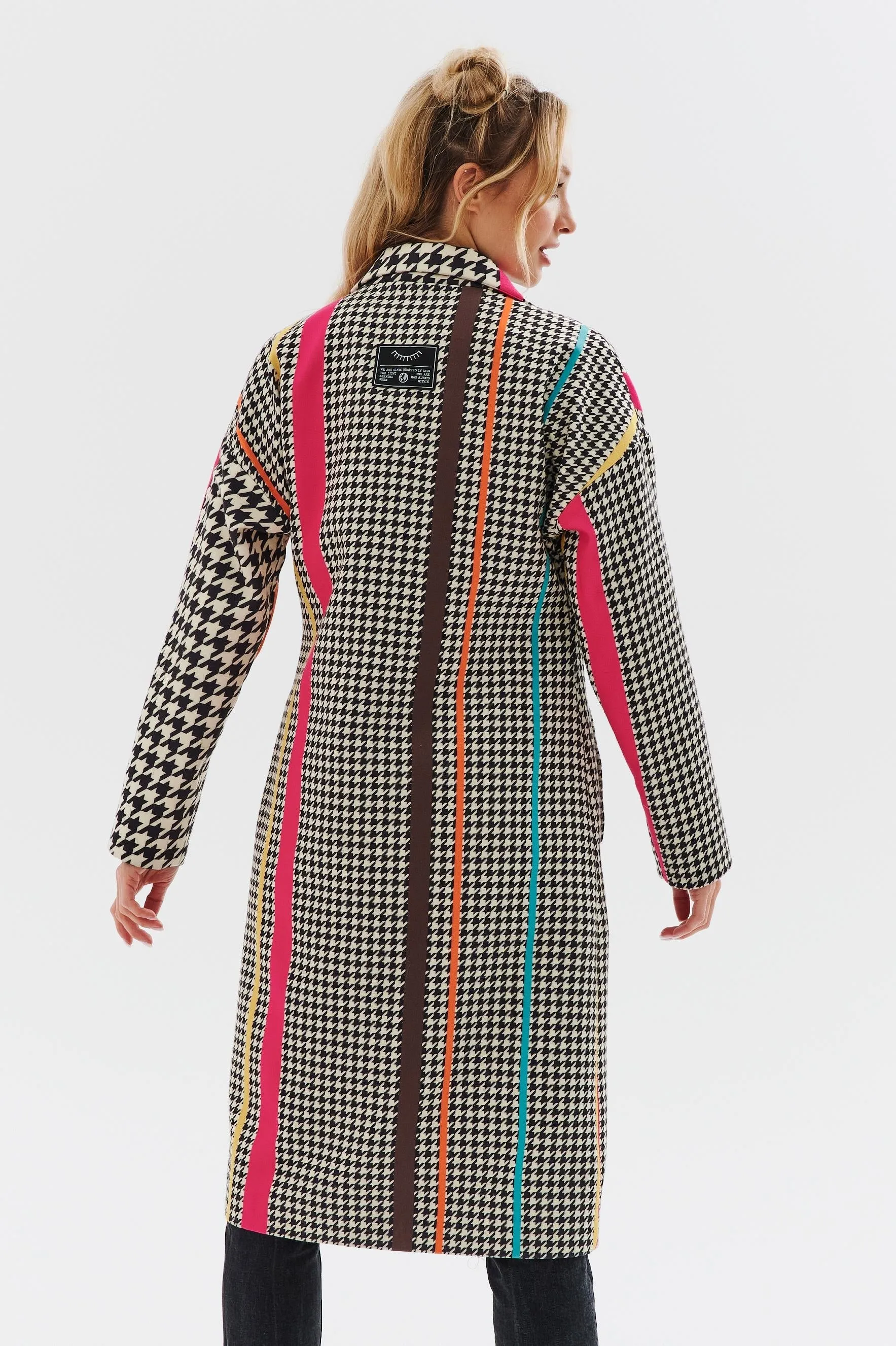 Hypnotic Soul Patchwork coat with a classic cut