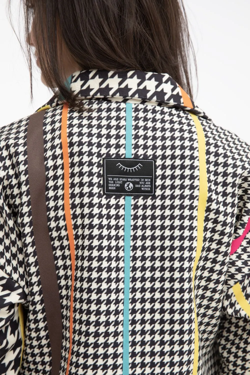 Hypnotic Soul Patchwork coat with a classic cut