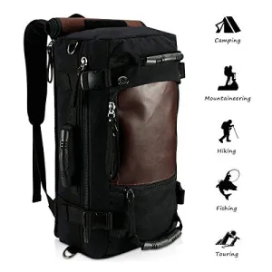 Ibagbar Canvas Backpack Travel Bag Hiking Bag Rucksack Duffel Bag Laptop Backpack Computer Bag