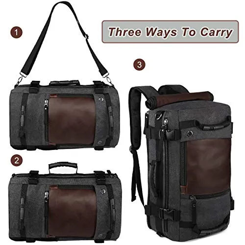 Ibagbar Canvas Backpack Travel Bag Hiking Bag Rucksack Duffel Bag Laptop Backpack Computer Bag