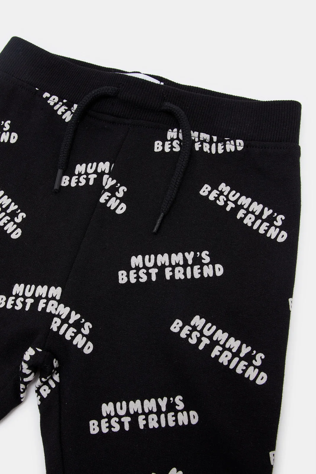 Infant Boys Black Mummy's Best Friend Jogger Pants