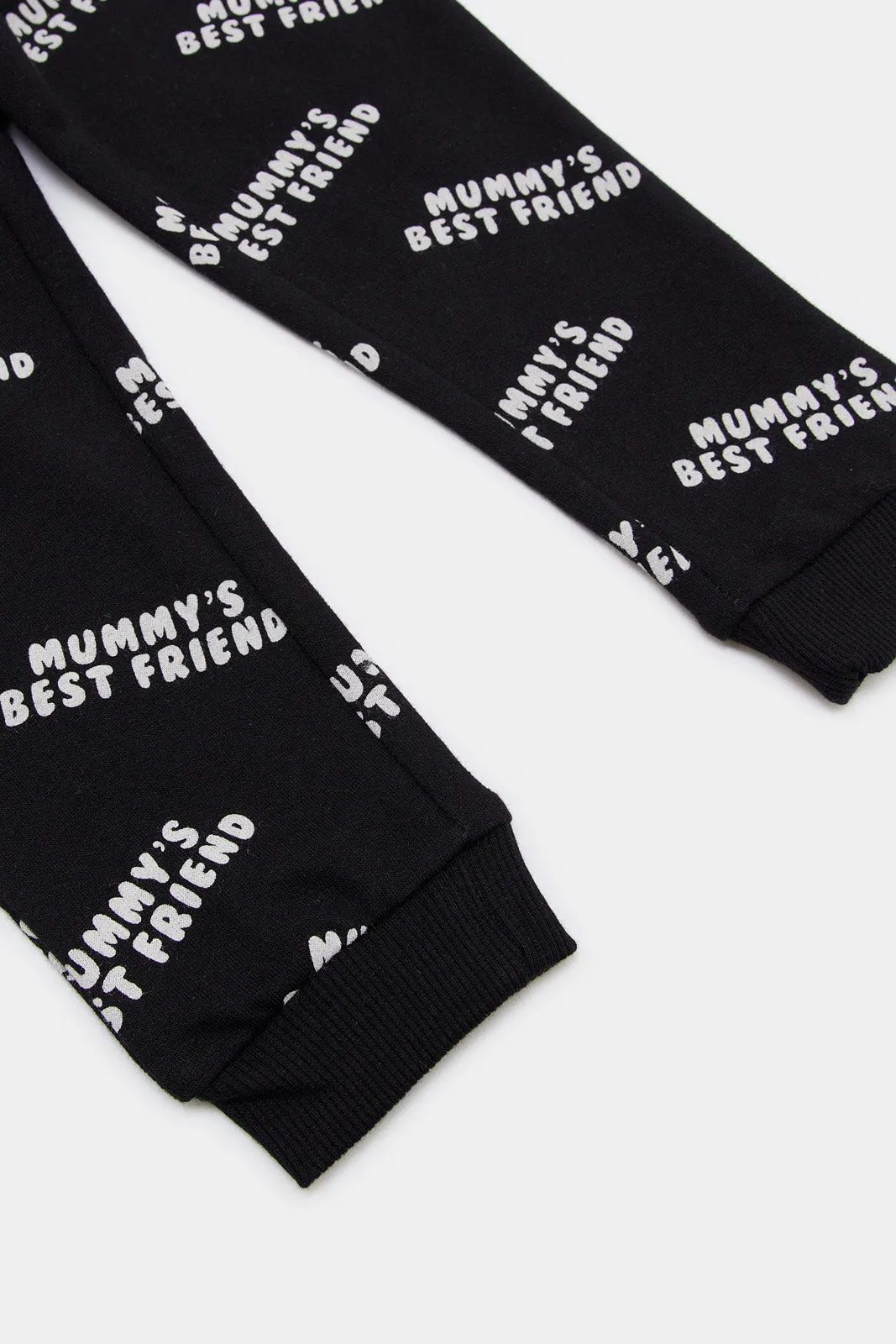 Infant Boys Black Mummy's Best Friend Jogger Pants
