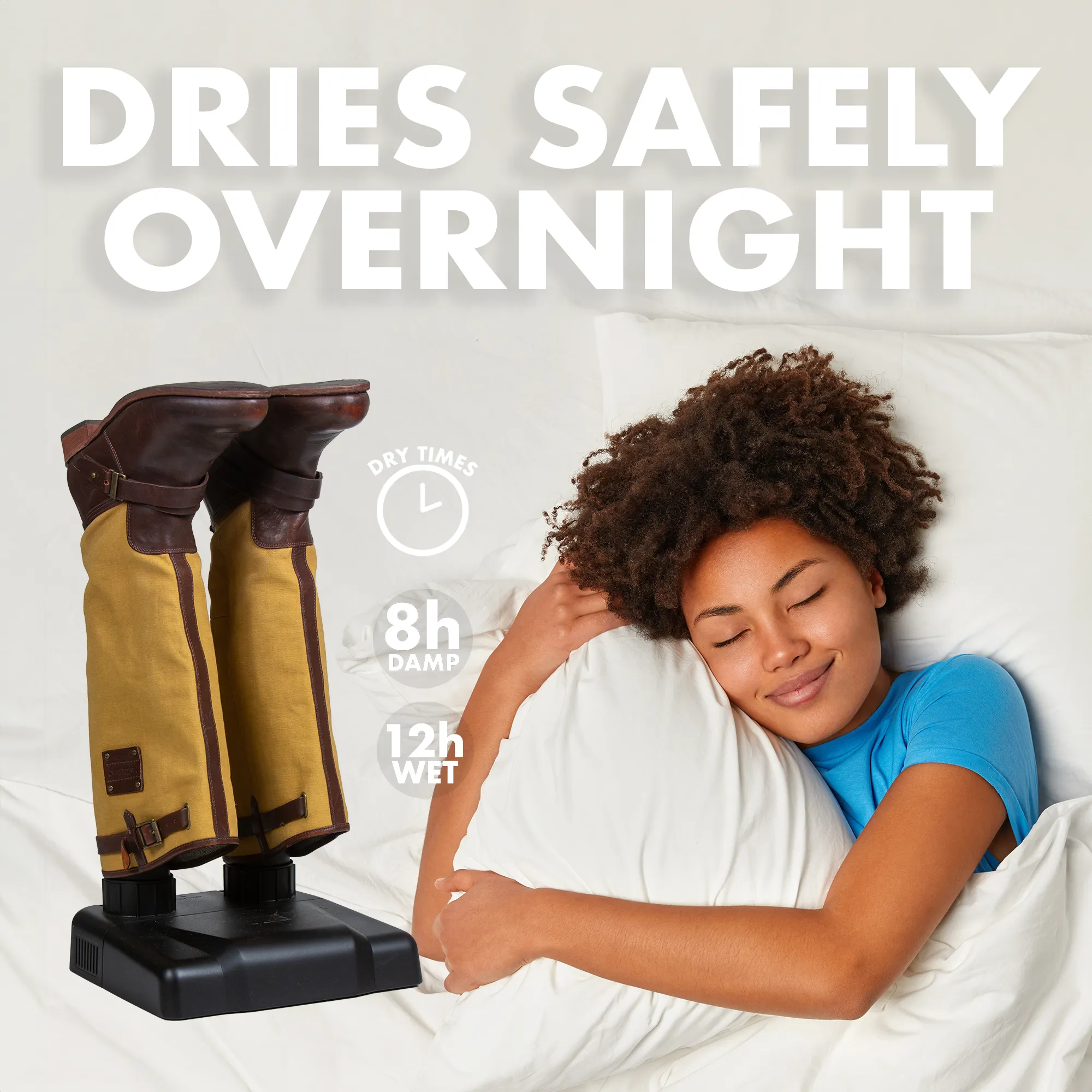 JobSite Boot Dryer - Silent Shoe Dryer & Warmer For Work Boots, Gloves & Shoes - Fanless Convection Dry - Helps Reduce Odor