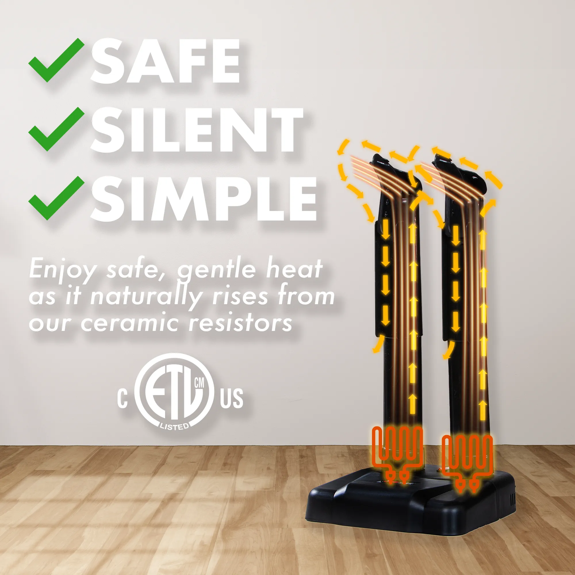 JobSite Boot Dryer - Silent Shoe Dryer & Warmer For Work Boots, Gloves & Shoes - Fanless Convection Dry - Helps Reduce Odor