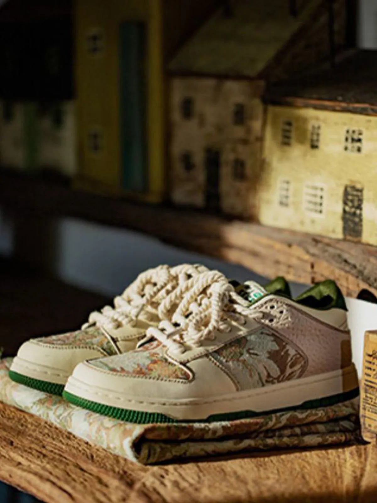 Kicksteria - Oil Painting Forest Print Skate Shoes