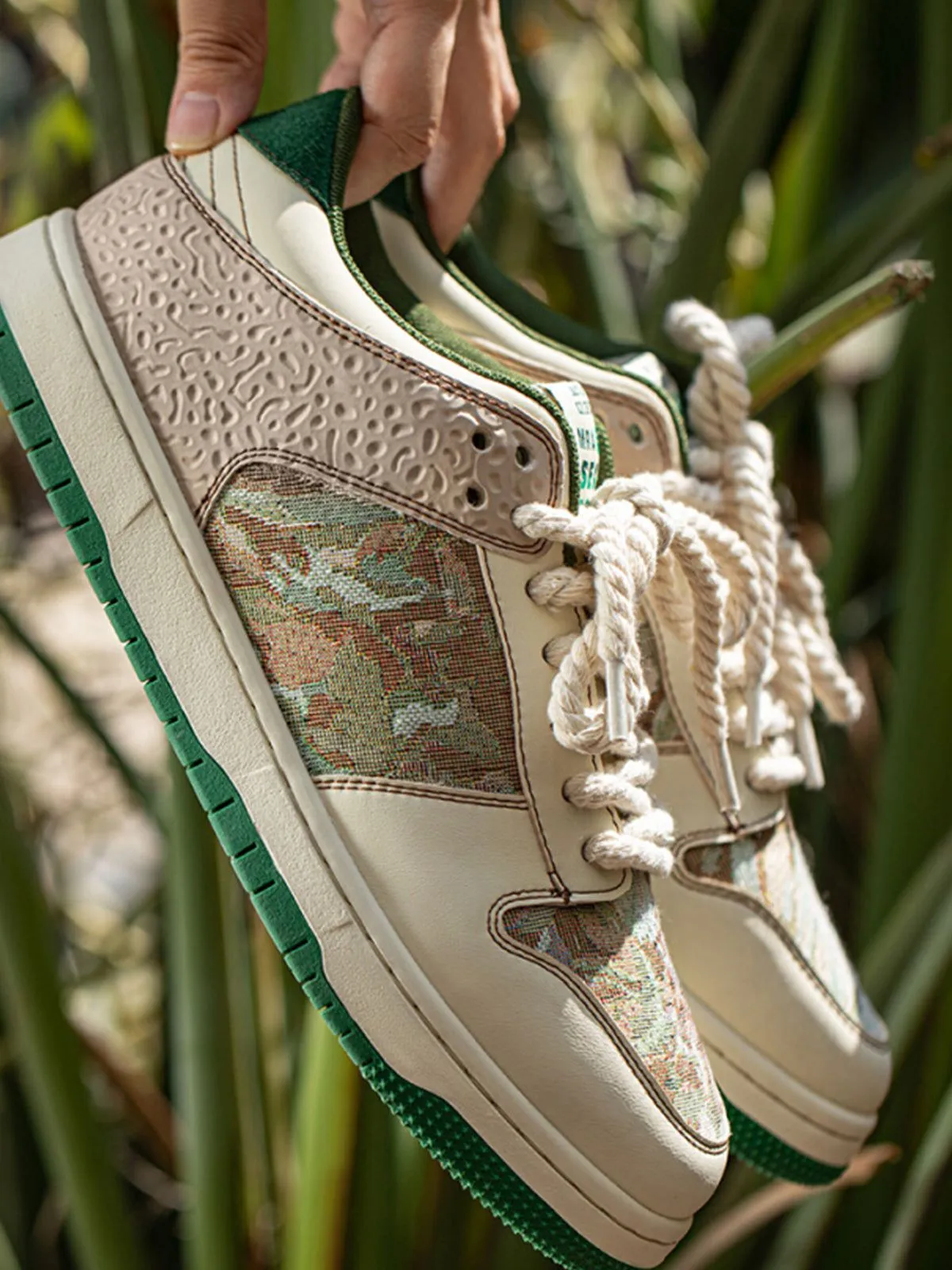 Kicksteria - Oil Painting Forest Print Skate Shoes