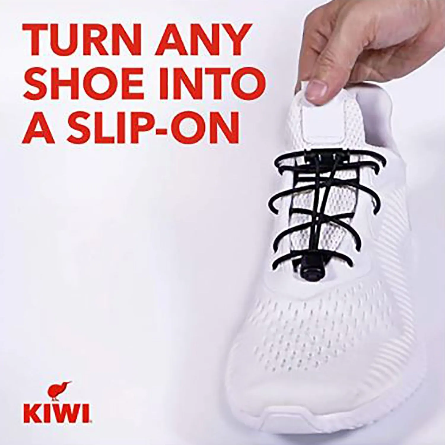 Kiwi Sneaker No-Tie Shoe Laces, Blue-White, One Pair, One Size Fits All