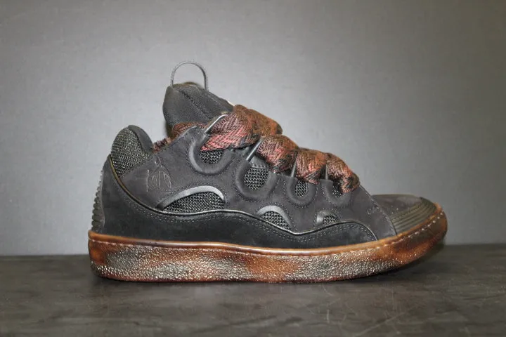 LANVIN CURB SNEAKER DARK BROWN