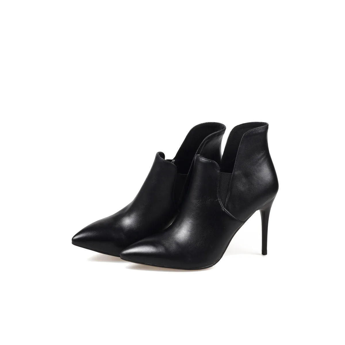 Leather Asymmetrical Ankle Boots
