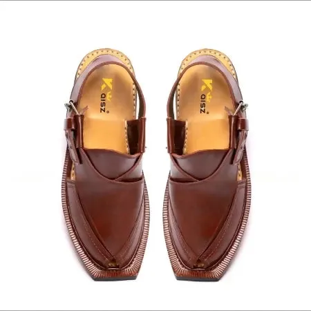 Leather Norozi chappal single sole Maroon
