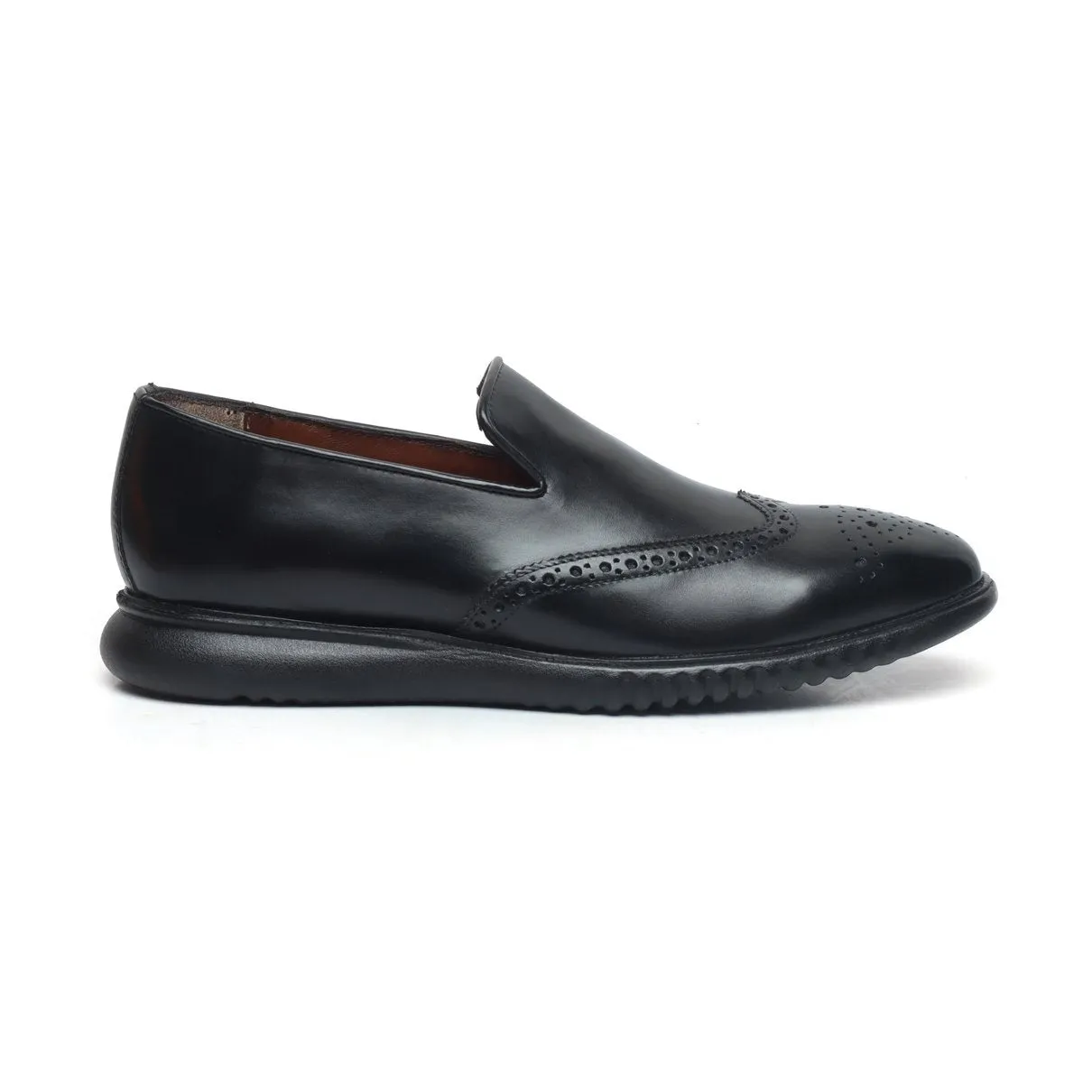 Light Weight Loafer in Black Leather