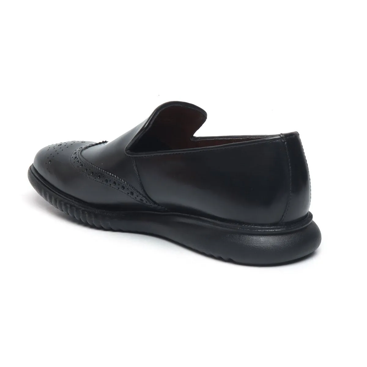 Light Weight Loafer in Black Leather