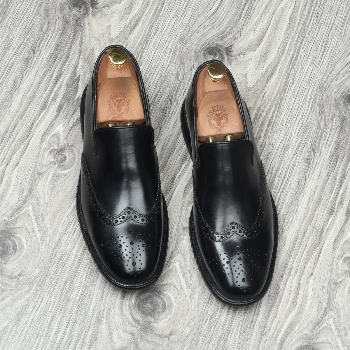 Light Weight Loafer in Black Leather