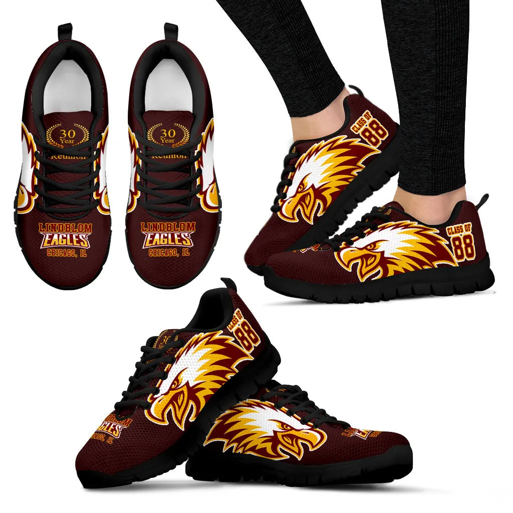 Lindblom Eagles, Chicago c/o 88-30th yr LTD Sneaker -Women- Maroon