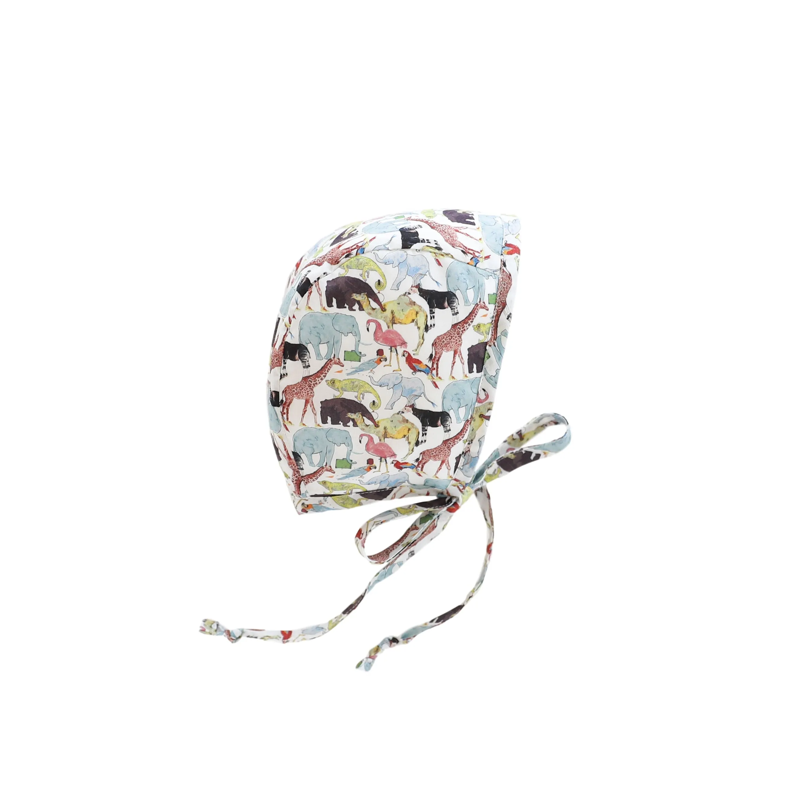 Lined Bonnet - Animalia Cotton