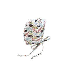 Lined Bonnet - Animalia Cotton