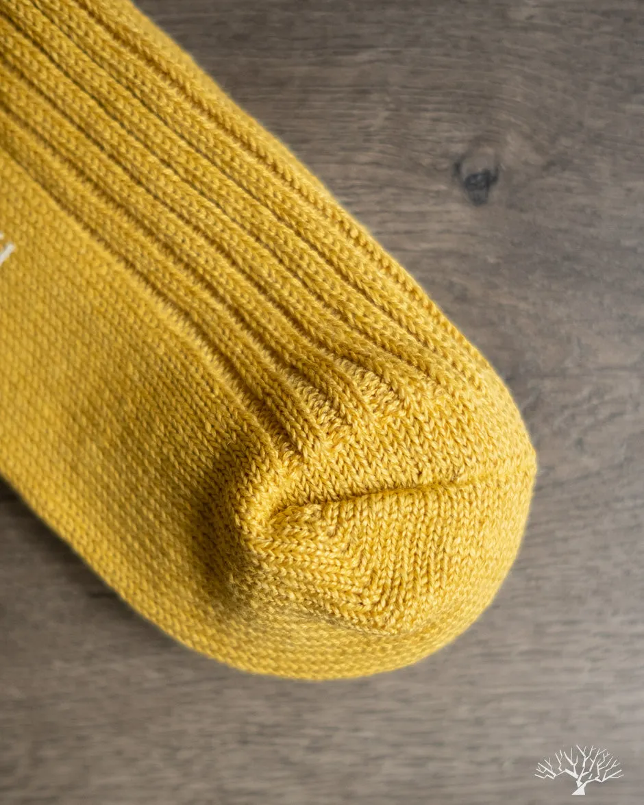 Linen Ribbed Sock - Yellow