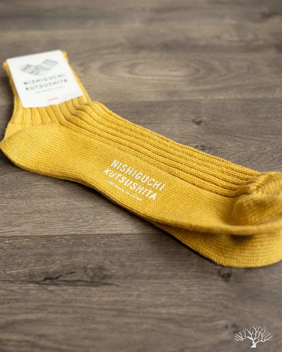 Linen Ribbed Sock - Yellow