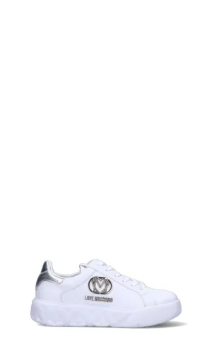 LOVE MOSCHINO Sneaker donna bianca/argento in pelle