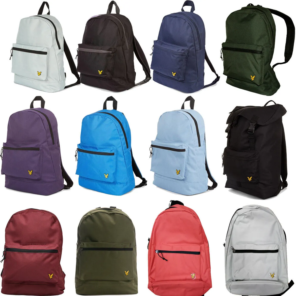 Lyle & Scott Backpack Rucksack Core School Backpacks Travel Gym Sports Bag Black