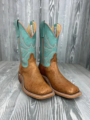 Men's Anderson Bean Brandy Bruciato Smooth Ostrich with 11" Emerald Kidskin Tops