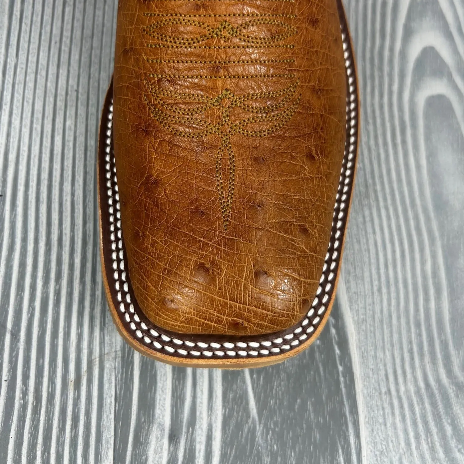 Men's Anderson Bean Brandy Bruciato Smooth Ostrich with 11" Emerald Kidskin Tops