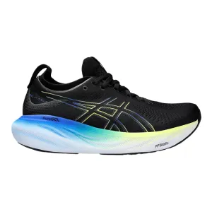 Men's Asics Gel-Nimbus 25, Black/Glow Yellow, 7.5 4E Extra Wide