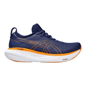 Men's Asics Gel-Nimbus 25, Deep Ocean/Bright Orange, 10 2E Wide