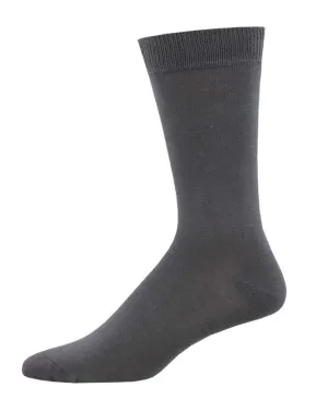 Men's Bamboo Solid Crew Sock -Charcoal -King Sized
