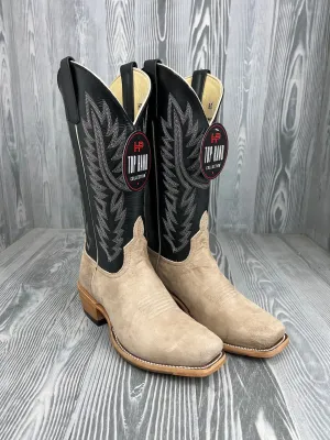 Men's Horse Power Tan Vintage Smooth Ostrich Rough Out with 13" Pull Up Black Tops - HP-9521