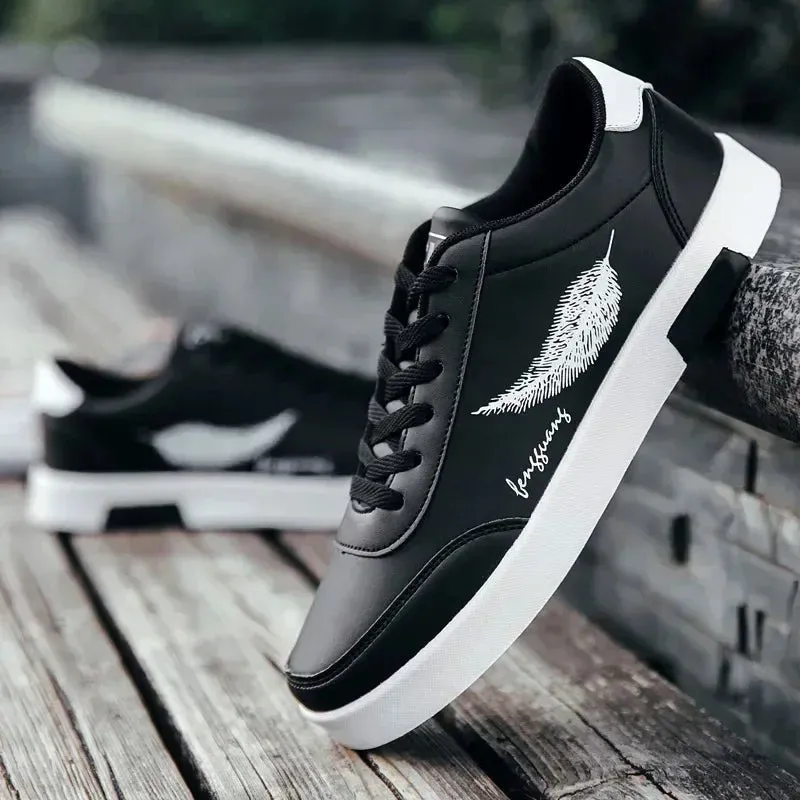 Modern Men's PU Leather Skate Shoes: Durable Design, Breathable Comfort, Enhanced Traction