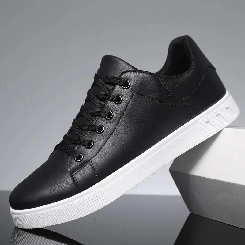 Modern Men's PU Leather Skate Shoes: Durable Design, Breathable Comfort, Enhanced Traction