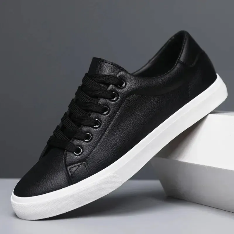 Modern Men's PU Leather Skate Shoes: Durable Design, Breathable Comfort, Enhanced Traction